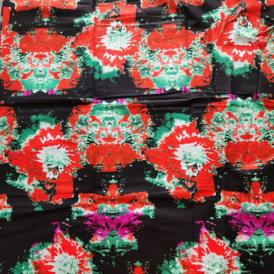 Green and Red African Print Fabric, Ankara Fabric, AF286