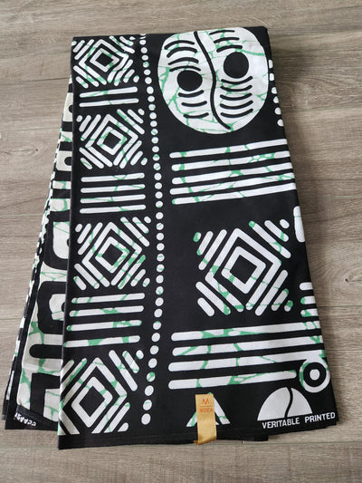 Black and White African Print Fabric, Ankara Fabric, AF94