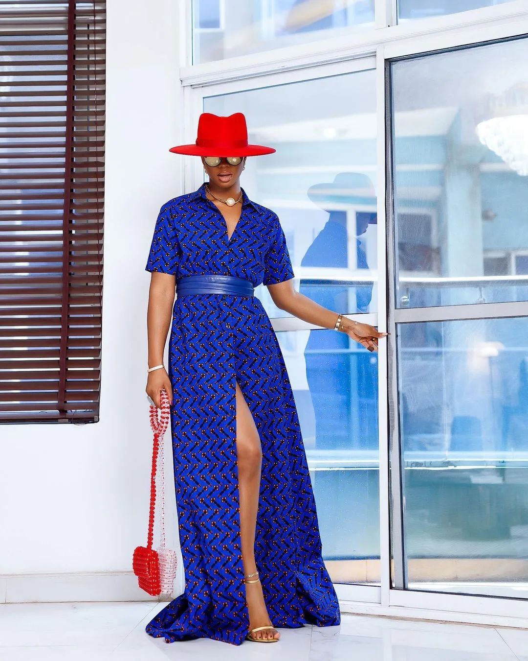 Blue and Yellow Ankara Print Fabric