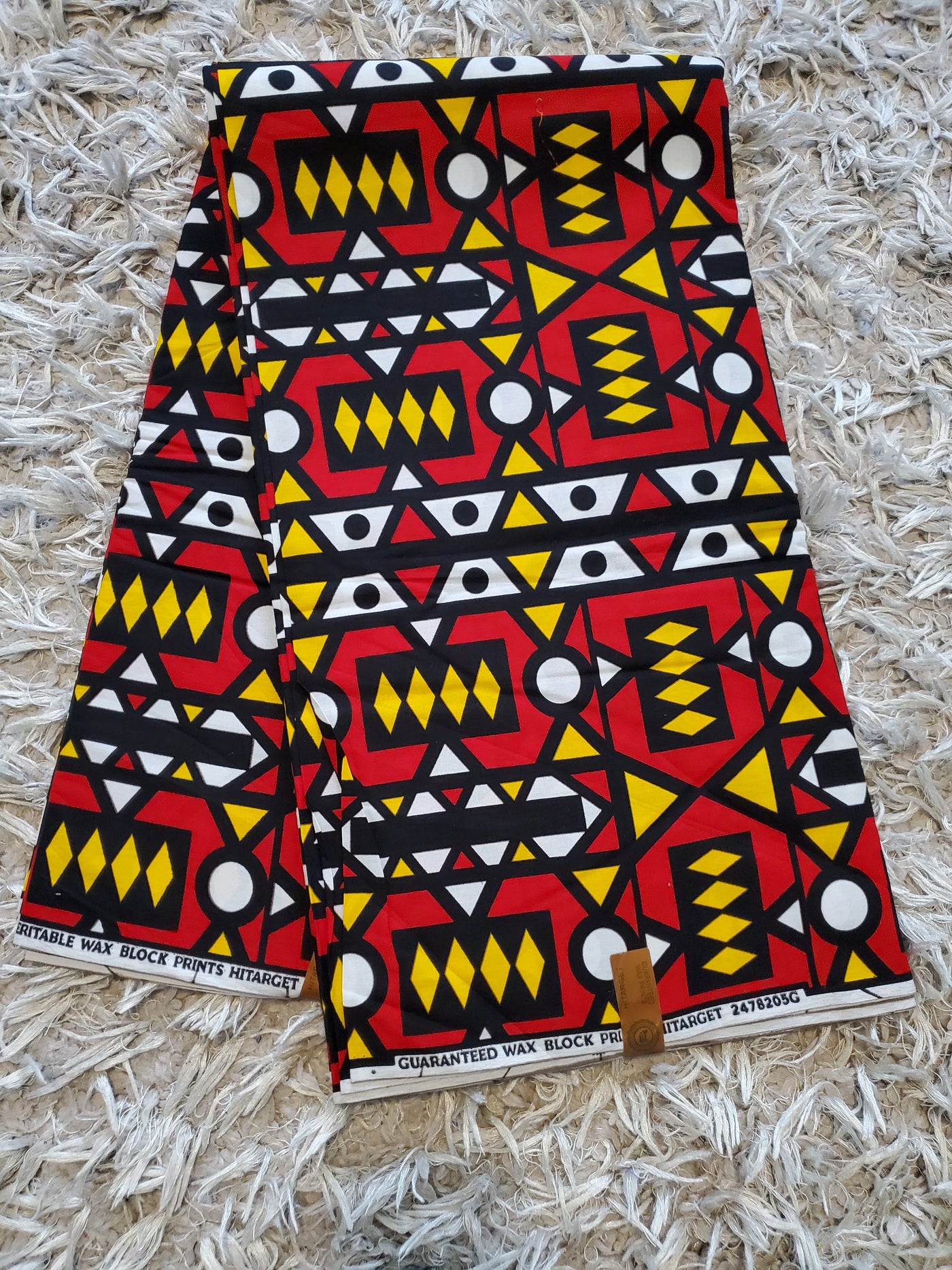 Black, Red and Yellow Samakaka Multicolor African Ankara Fabric