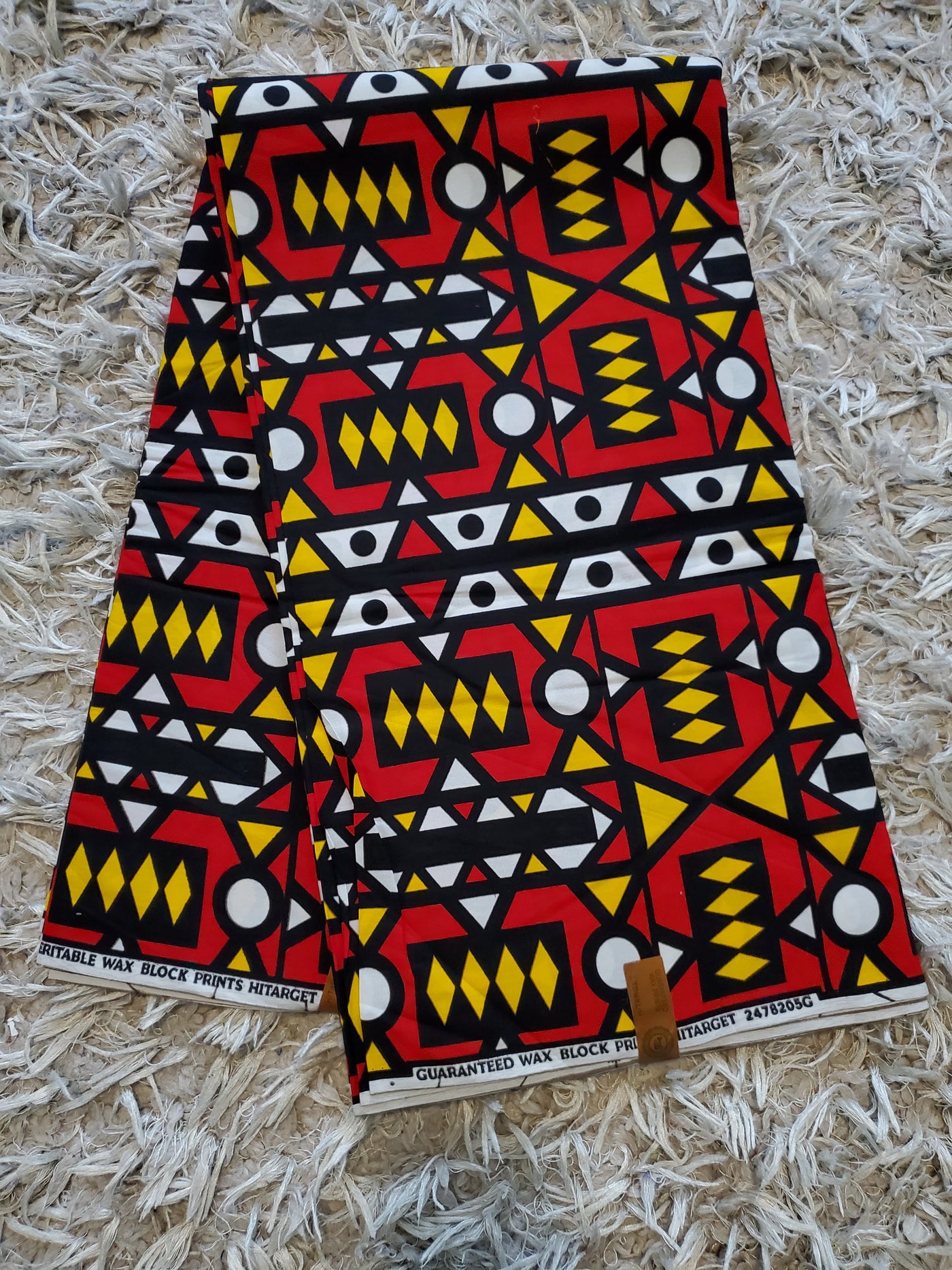 Black, Red and Yellow Samakaka Multicolor African Ankara Fabric