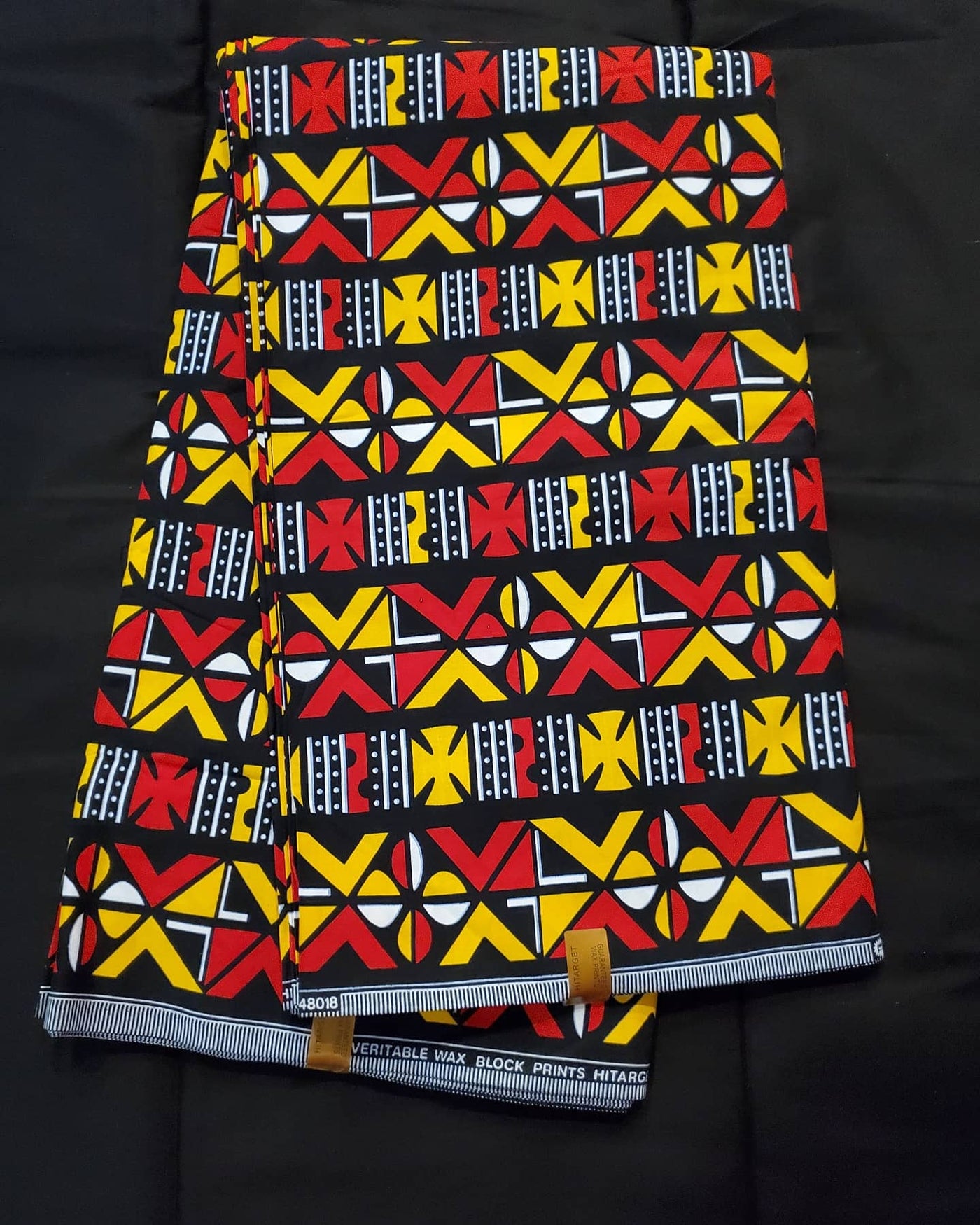 Black, Red and Yellow Multicolor African Ankara Fabric