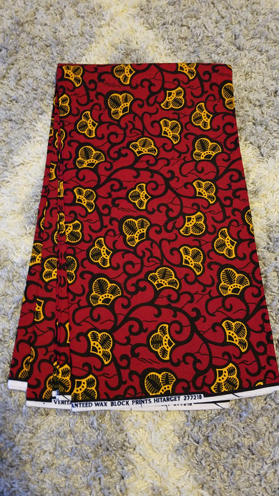 Red, Black and Yellow Multicolor African Ankara Fabric