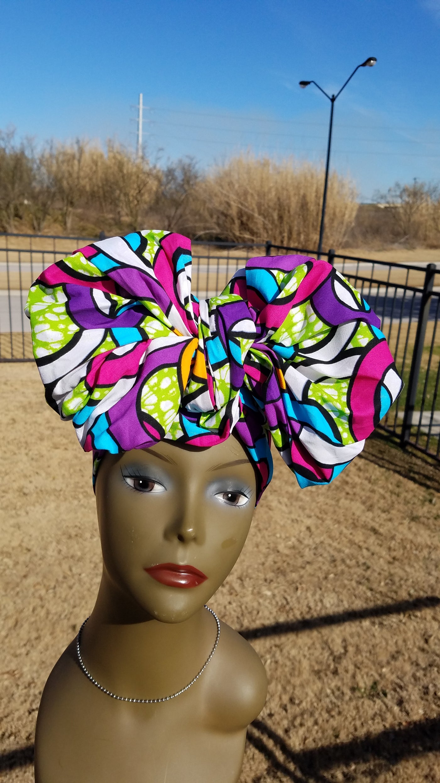 Multicolor African Fabric Headwrap. Ankara Headwrap