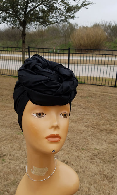 Plain Black African Fabric Headwrap. Ankara Headwrap
