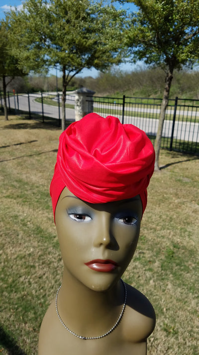 Plain Red African Fabric Headwrap. Ankara Headwrap