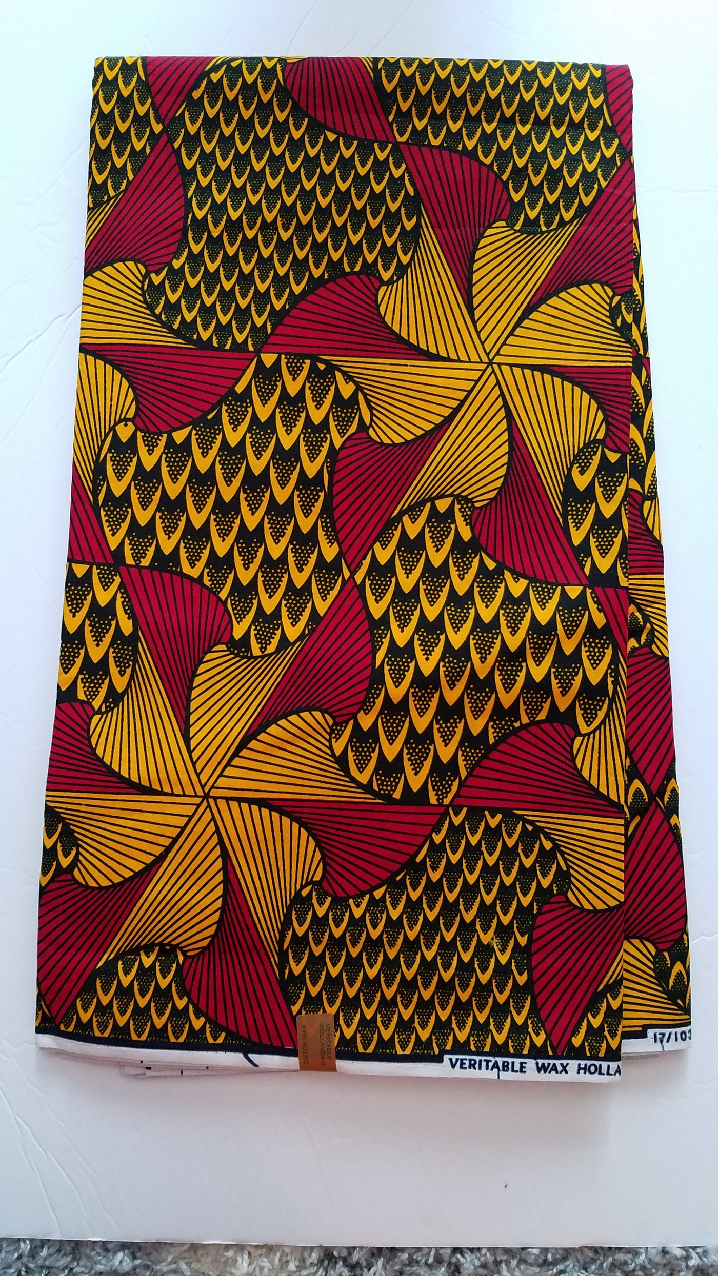 Yellow and Red African Ankara Print Fabric