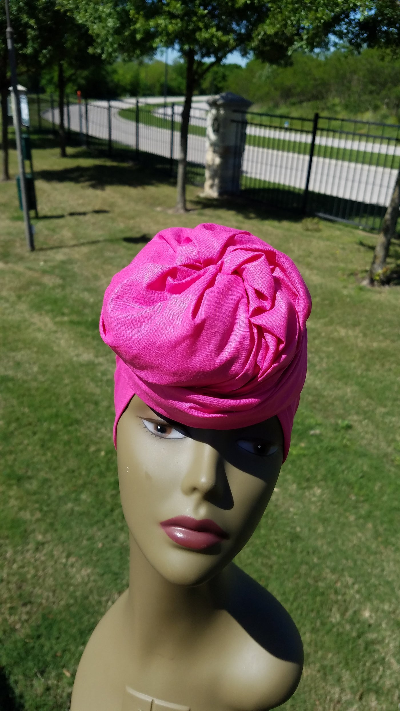 Plain Pink African Fabric Headwrap. Ankara Headwrap