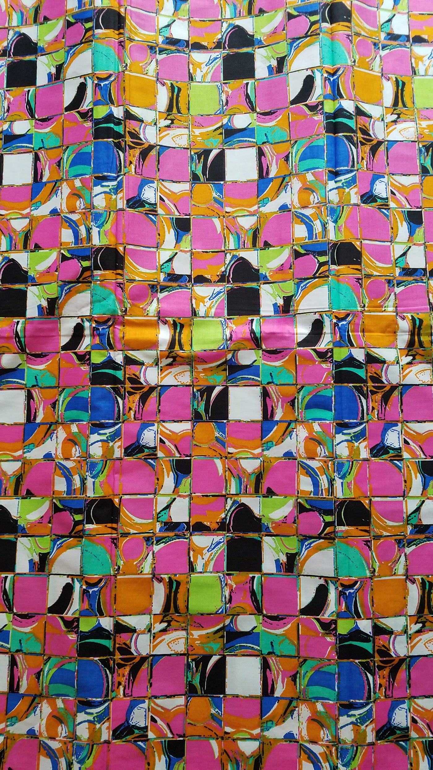 Pink, Green and Orange Multicolor African Ankara Fabric