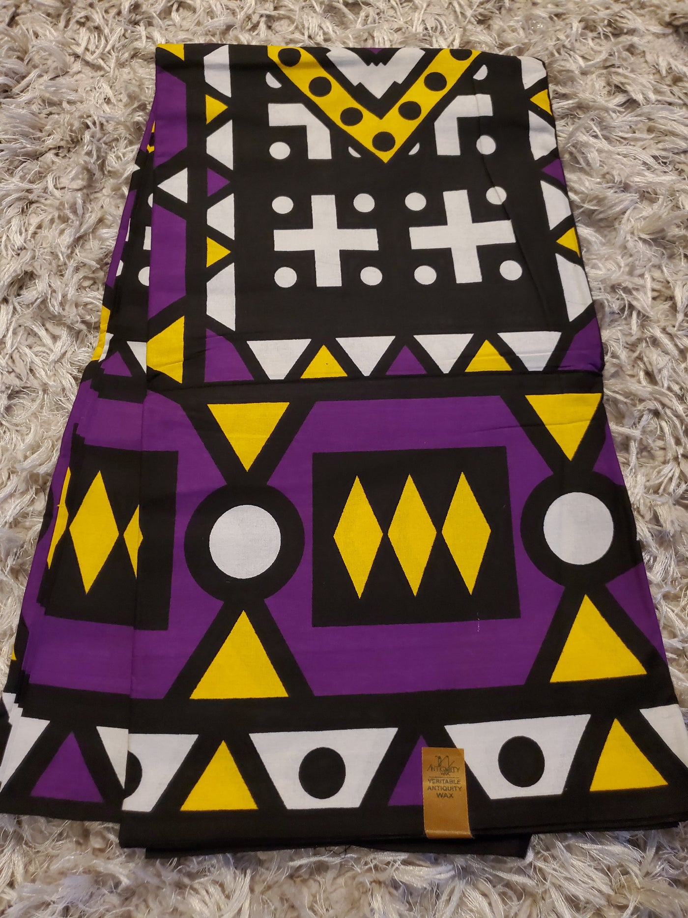 Purple and Yellow Samakaka Multicolor African Ankara Fabric