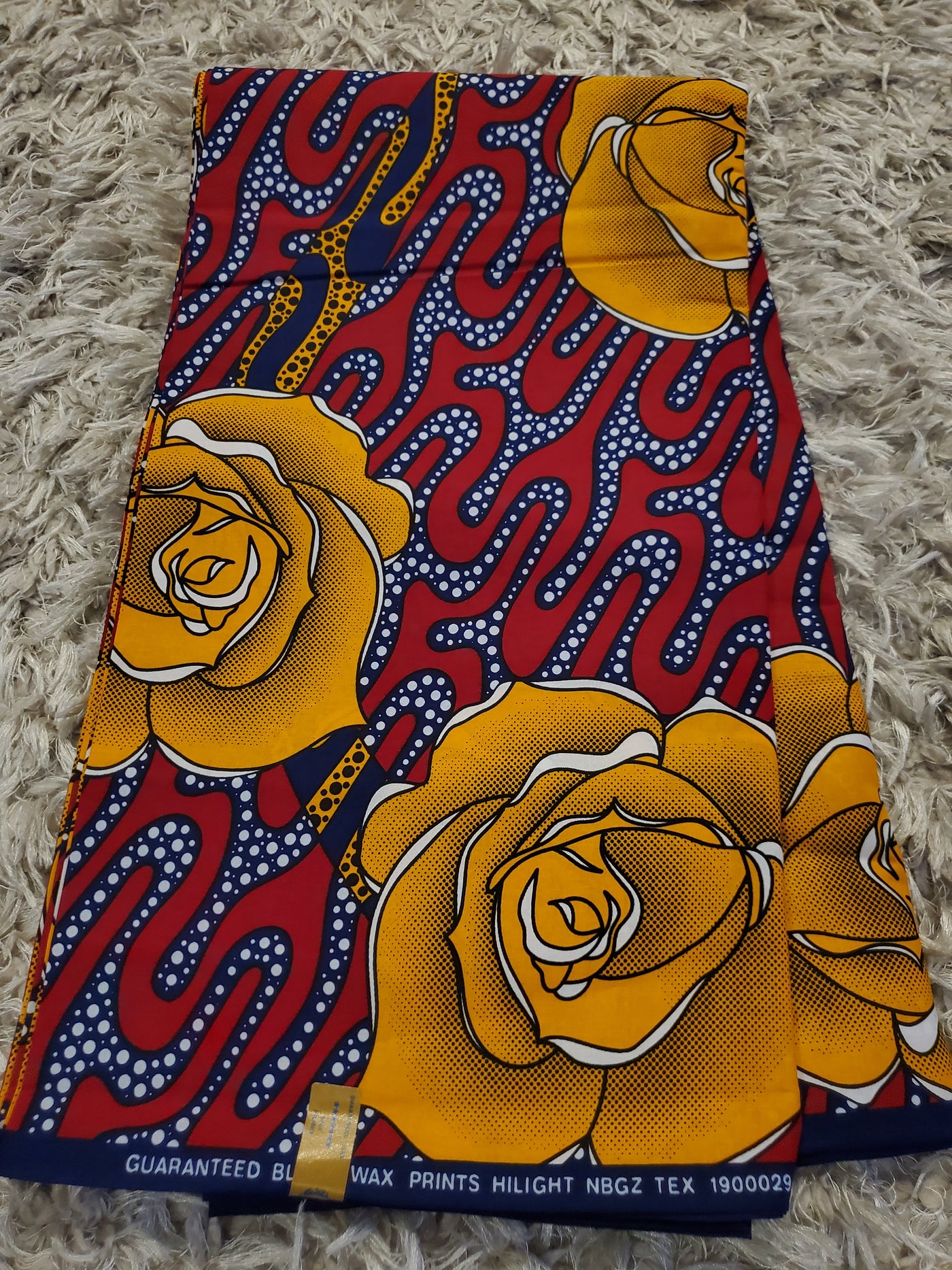 Red and Yellow Multicolor African Ankara Print Fabric