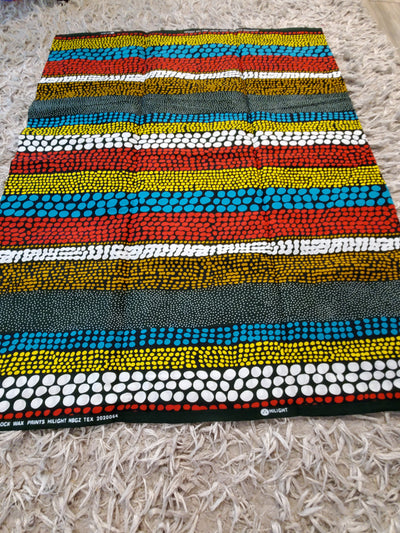 Black, Green and Red Multicolor African Ankara Fabric