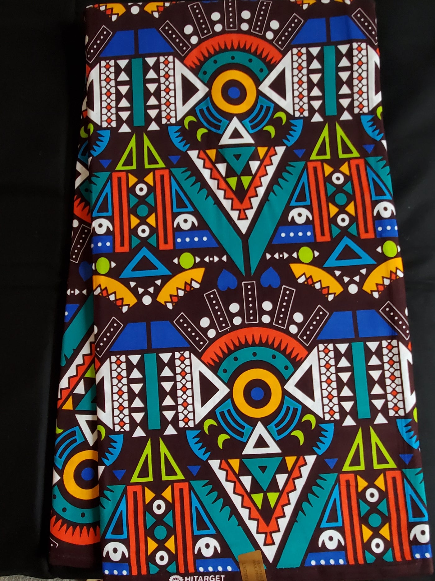 Brown and Green Tribal African Ankara Fabric