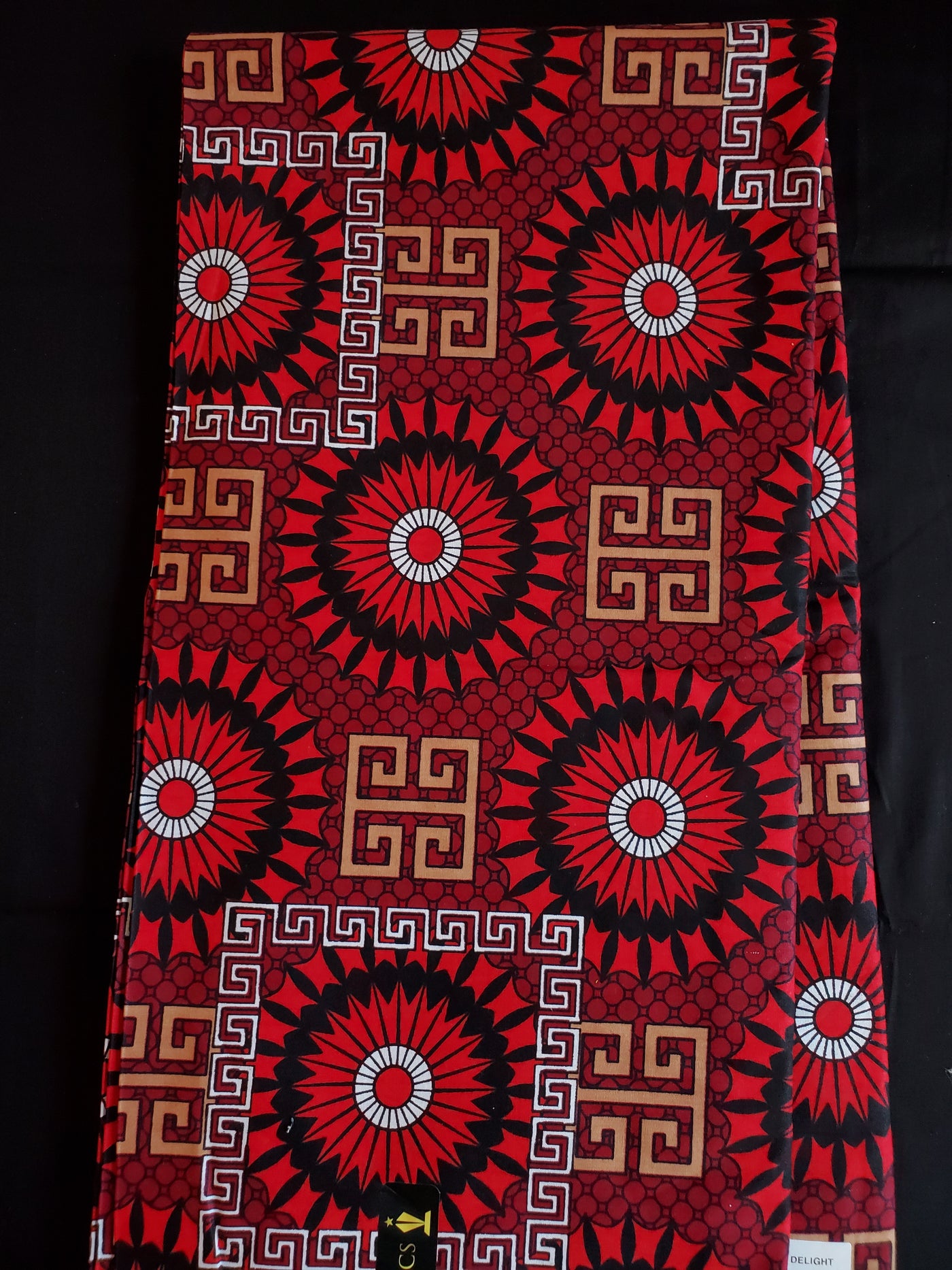 Red and Black Multicolor African Ankara Fabric