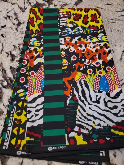 Black, Green, Blue and Red African Ankara Fabric