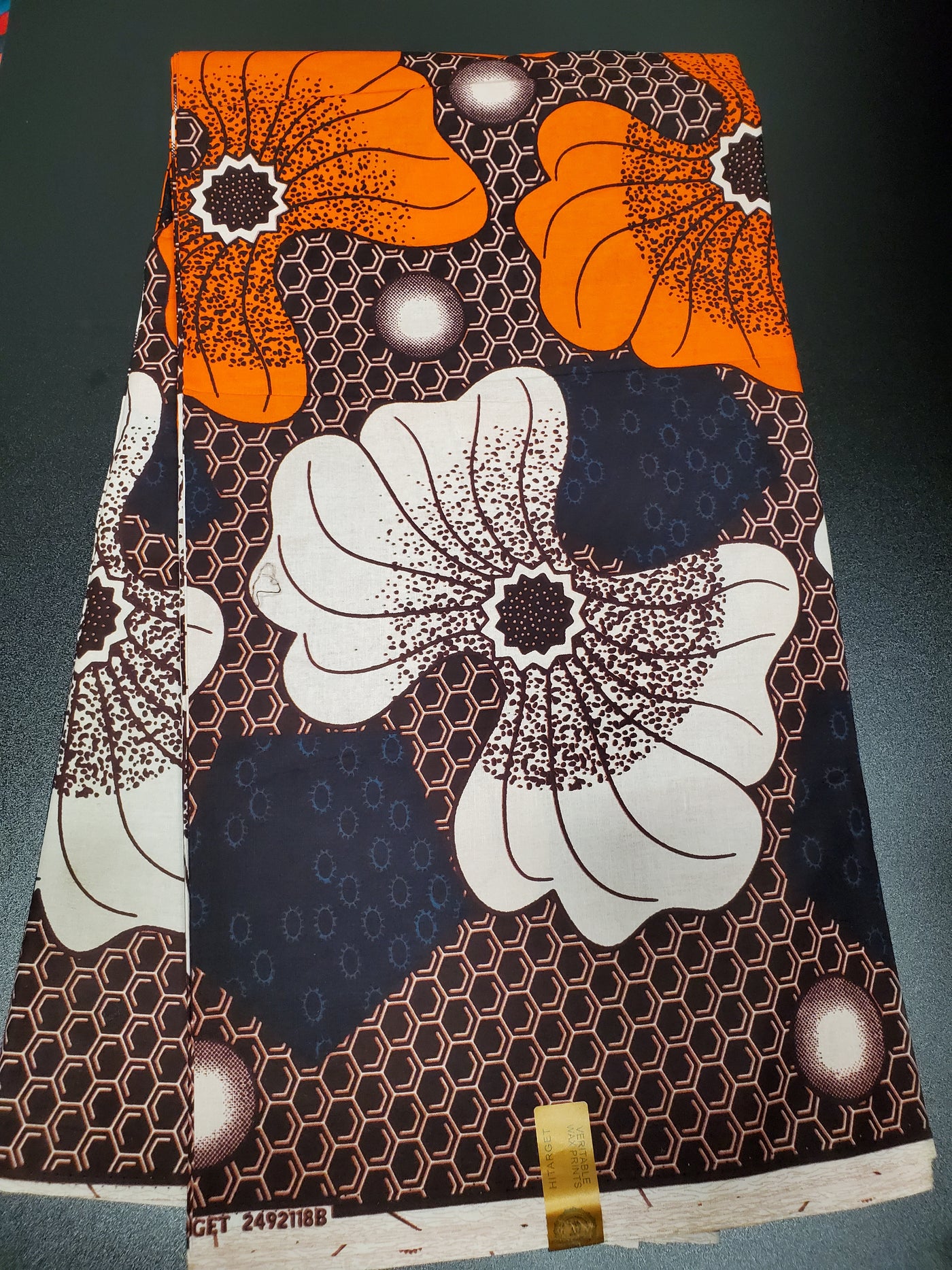 Brown and Orange  Multicolor African Ankara Print Fabric