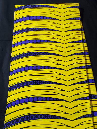Yellow and Purple Multicolor African Ankara Print Fabric