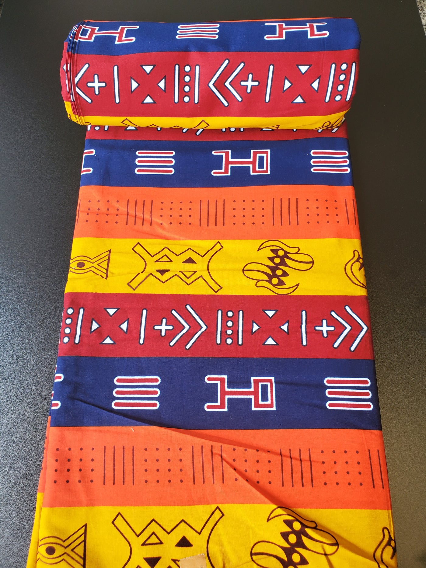 Orange Tribal Ankara Print Fabric