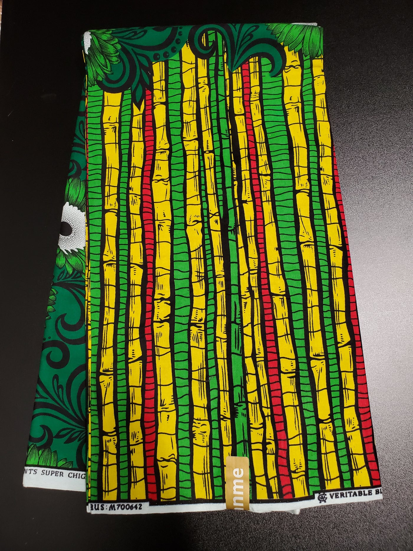 Green, Yellow, Black and Red African Ankara Fabric