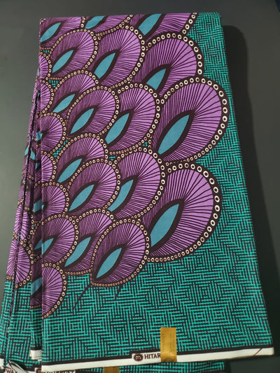 Teal and Purple African Print Ankara Fabric