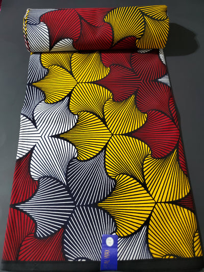 Yellow and Red Ankara Fabric, ACS0379