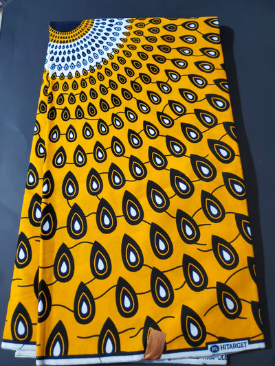 Yellow and Black Multicolor African Ankara Fabric