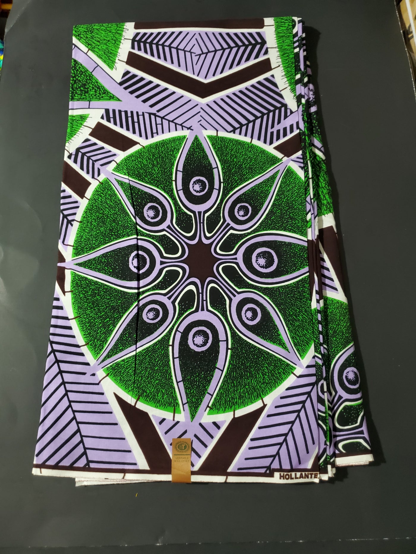 Lilac and Green Multicolor African Ankara Fabric