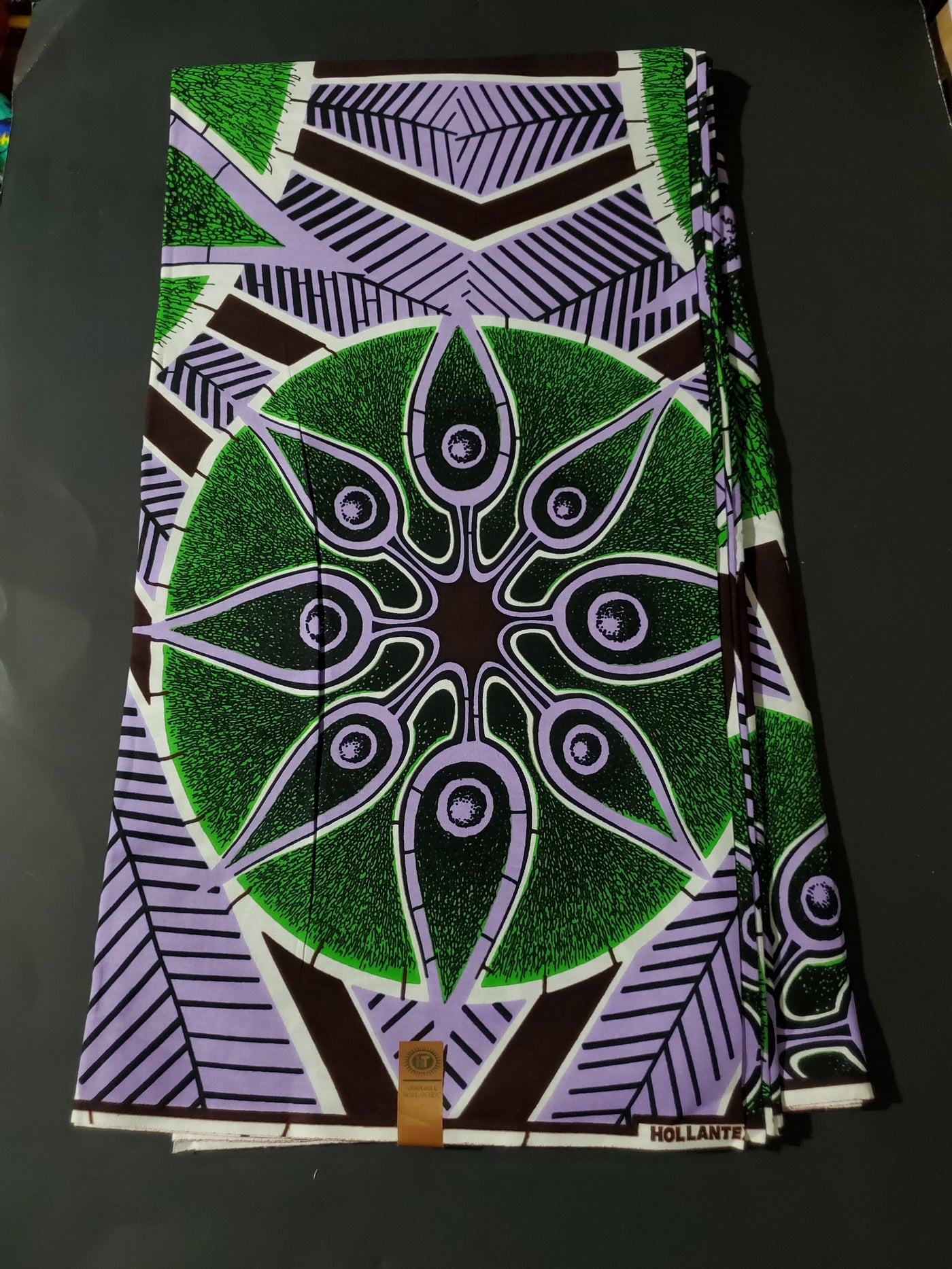 Lilac and Green Multicolor African Ankara Fabric