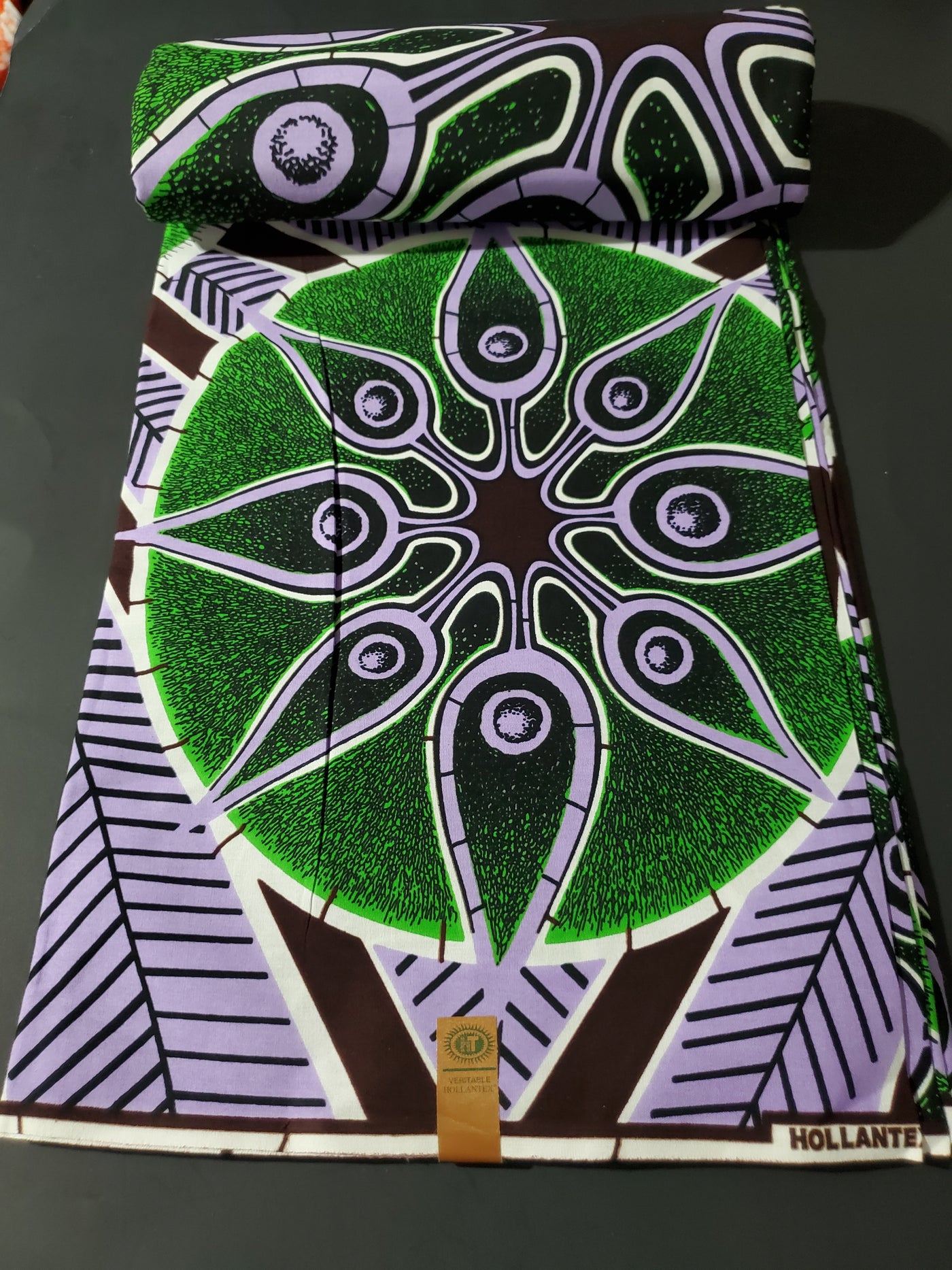 Lilac and Green Multicolor African Ankara Fabric