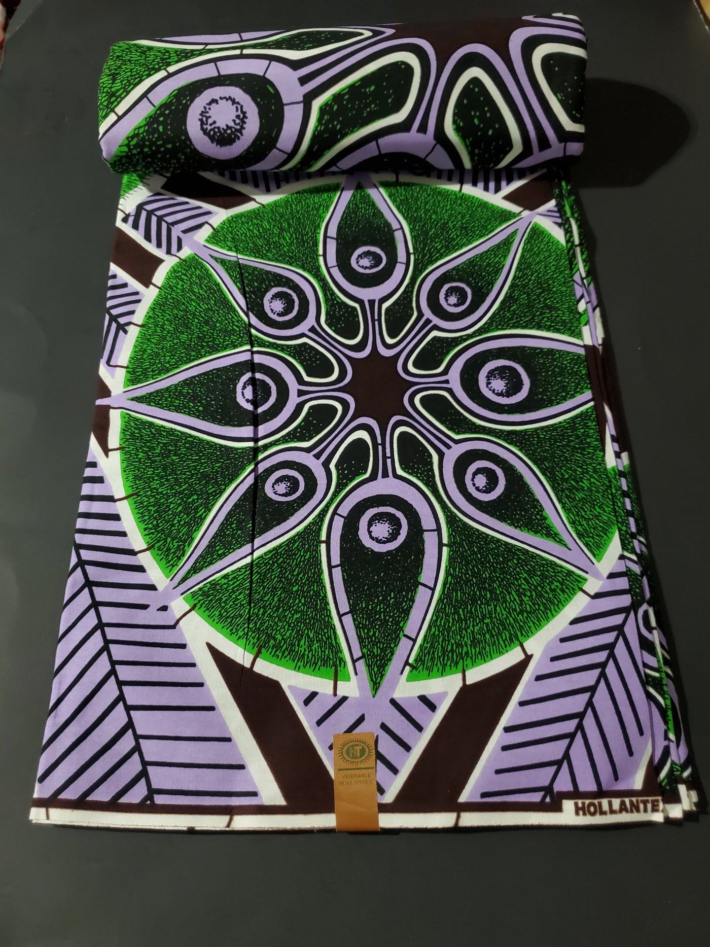 Lilac and Green Multicolor African Ankara Fabric