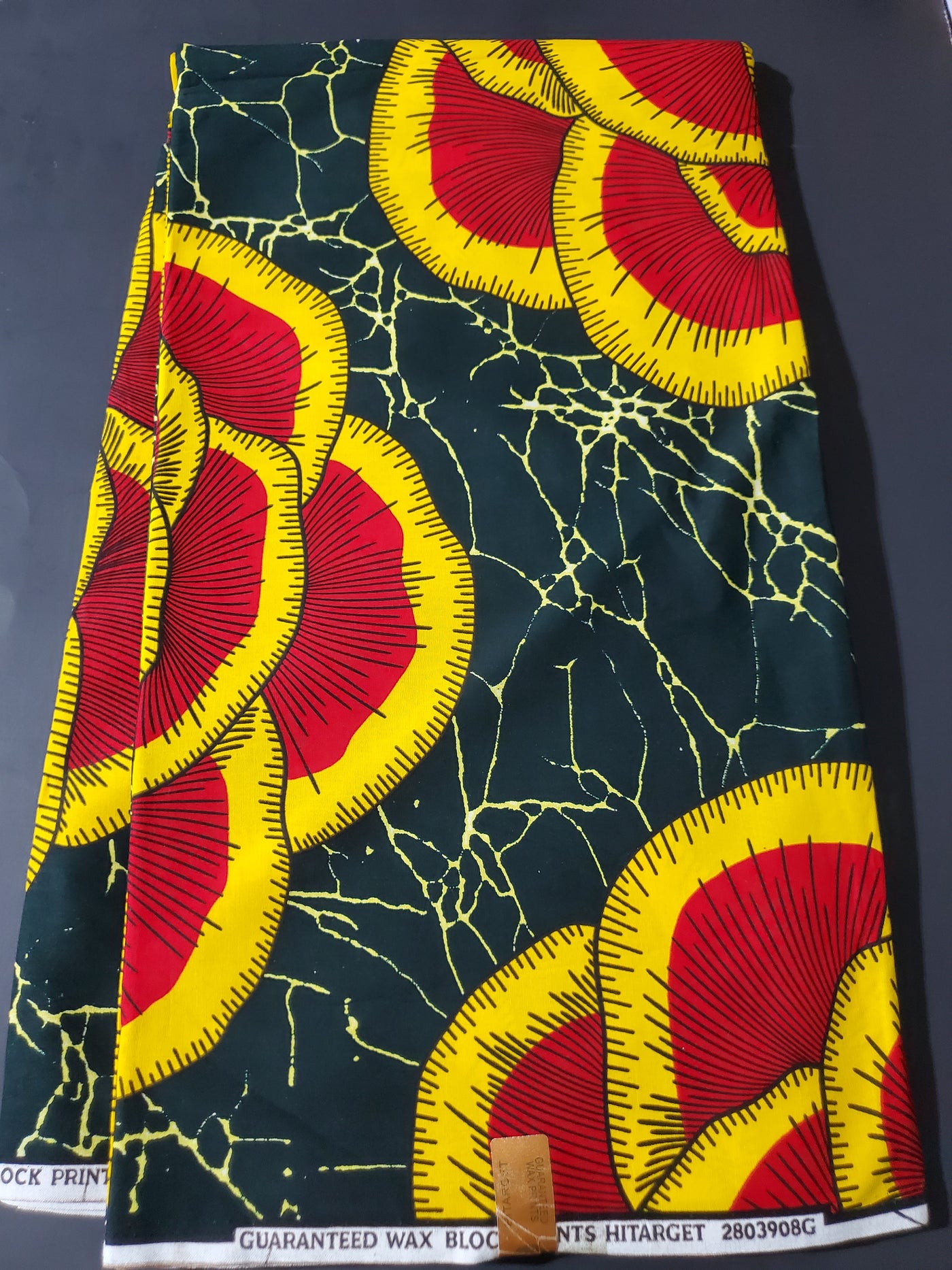 Green and Red African Ankara Fabric