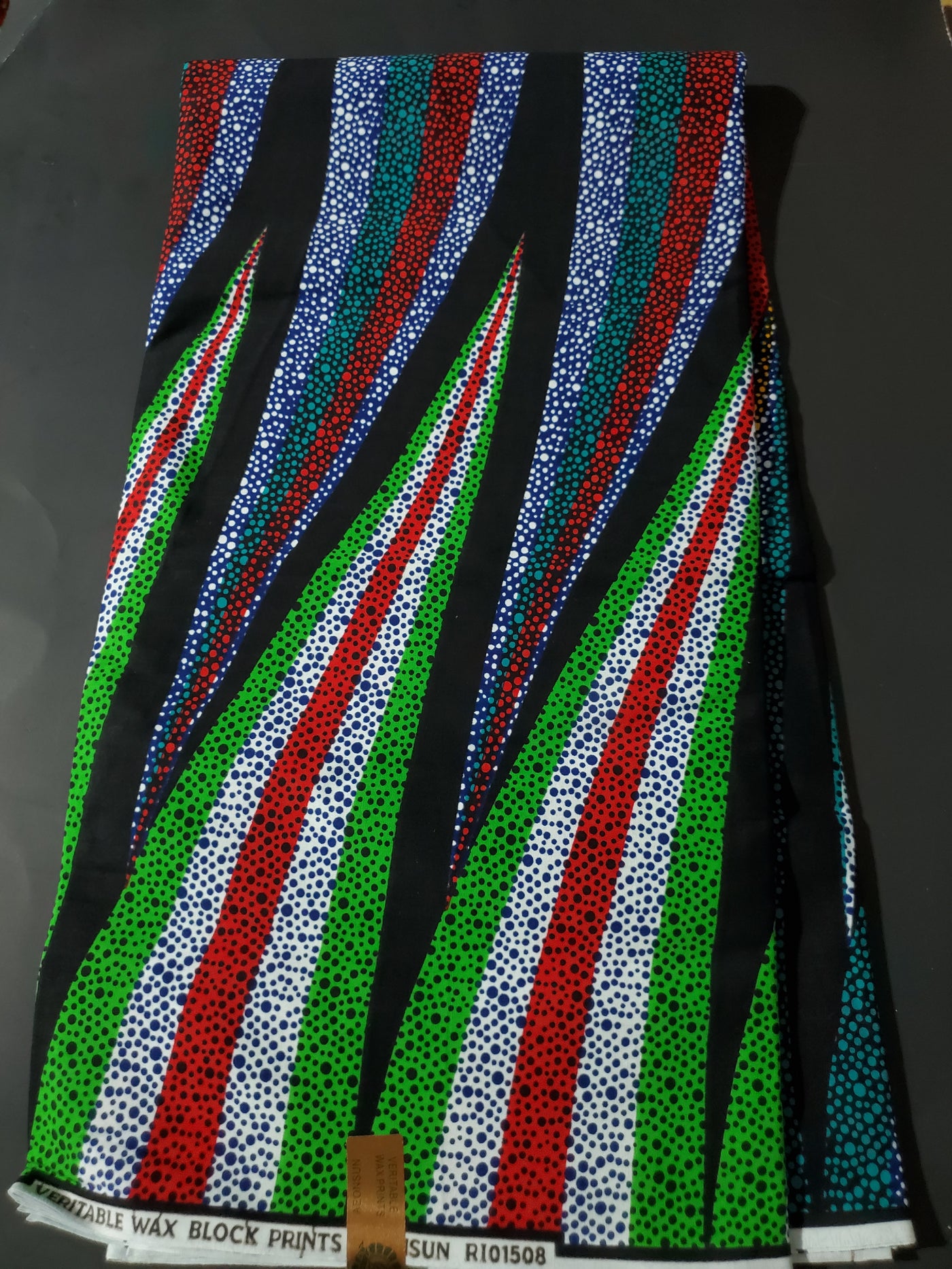 Black, Green, Blue and Red African Ankara Fabric