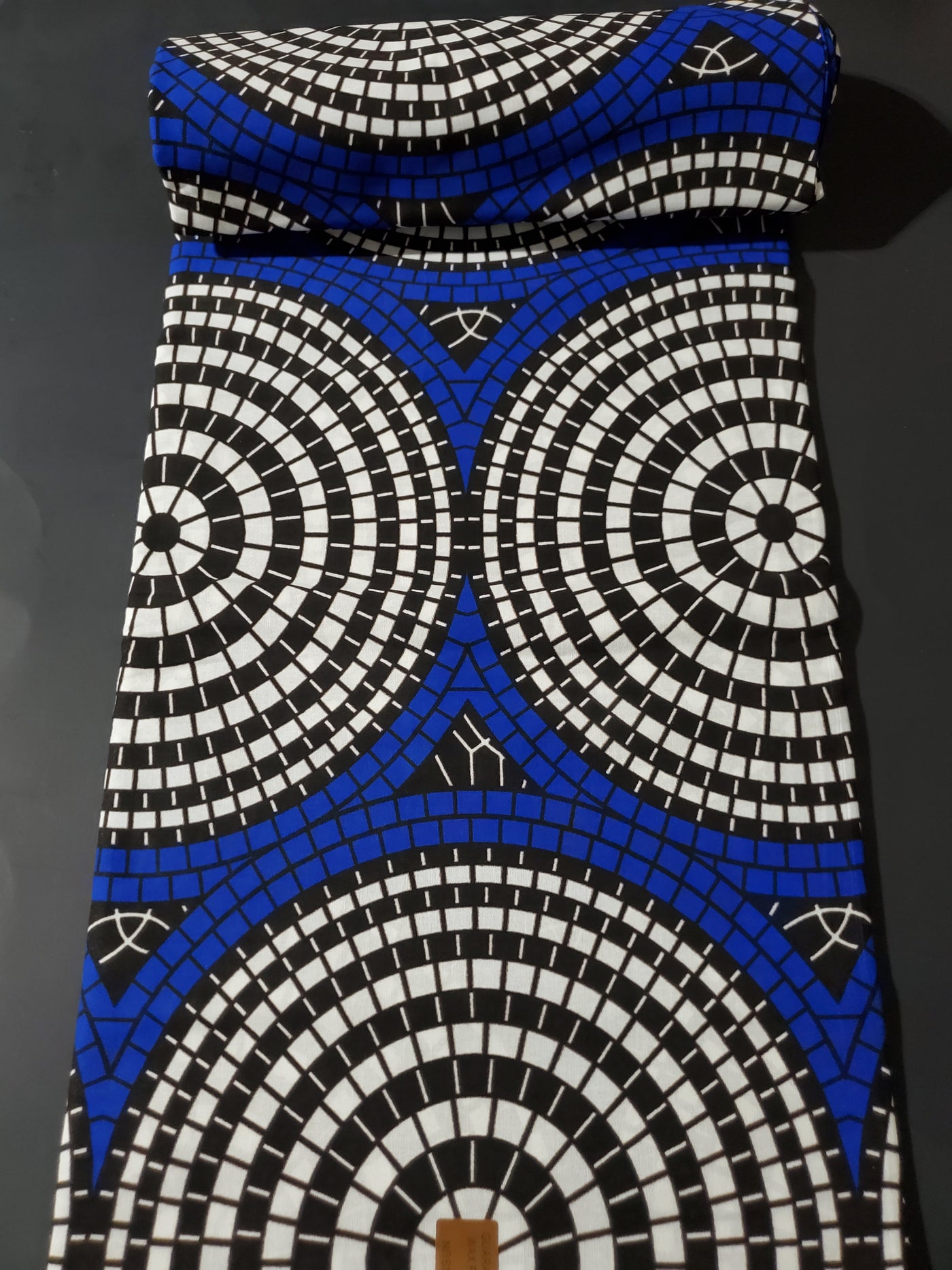 Blue, Black and White African Ankara Fabric