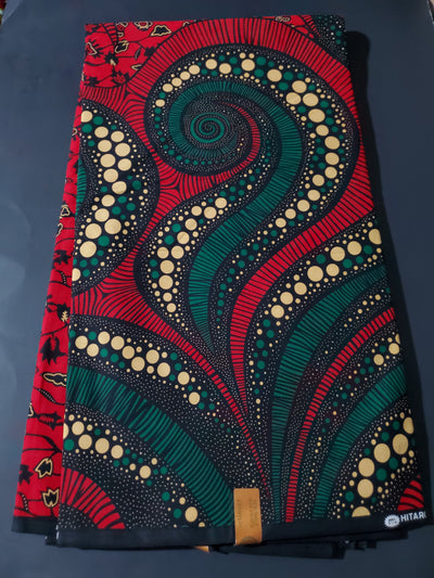 Red and Green African Ankara Fabric