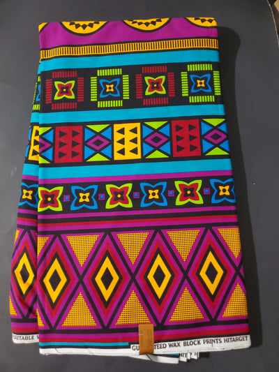 Multicolor African Ankara Print Fabric