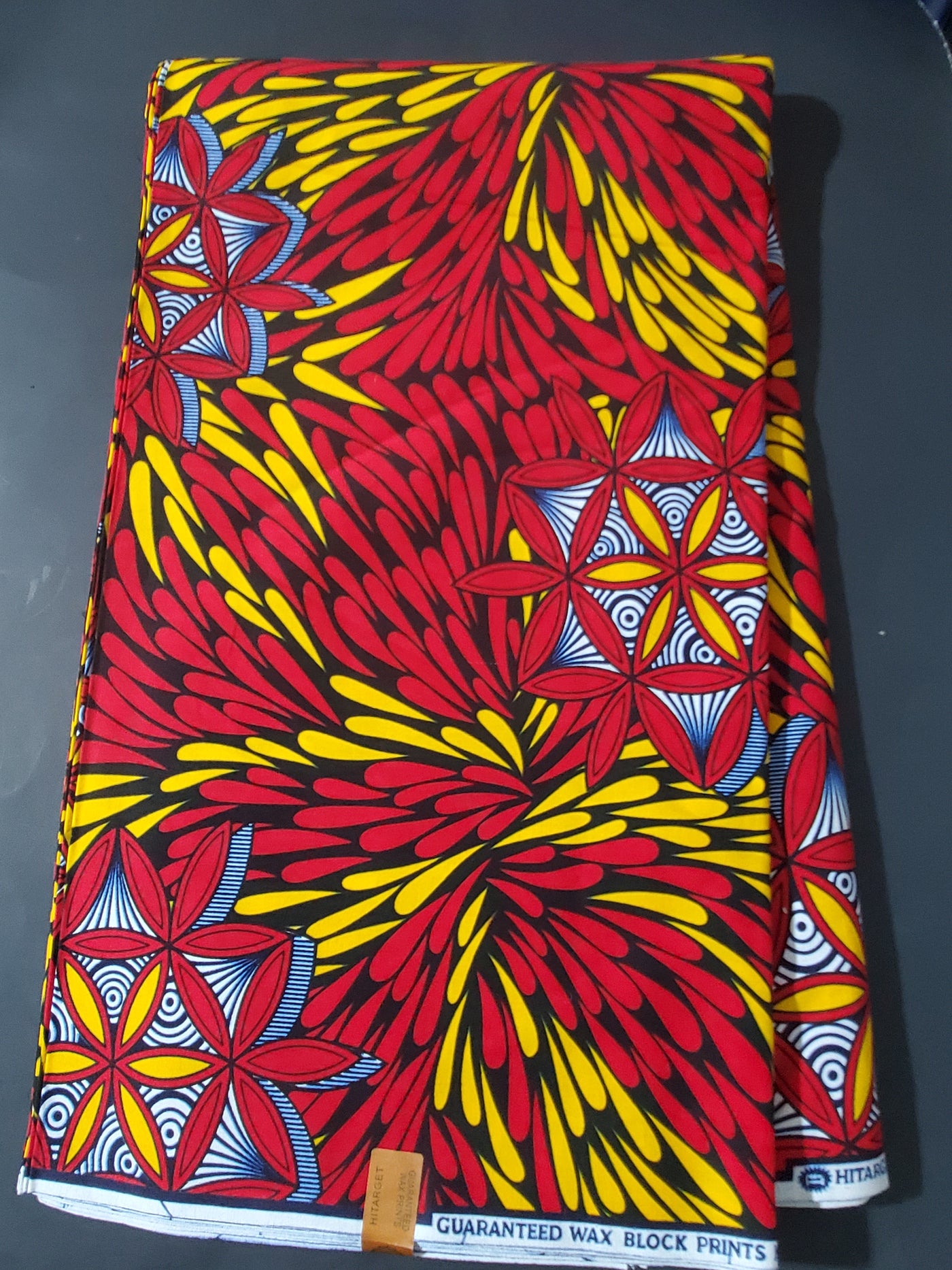 Red and Yellow Multicolor African Ankara Fabric