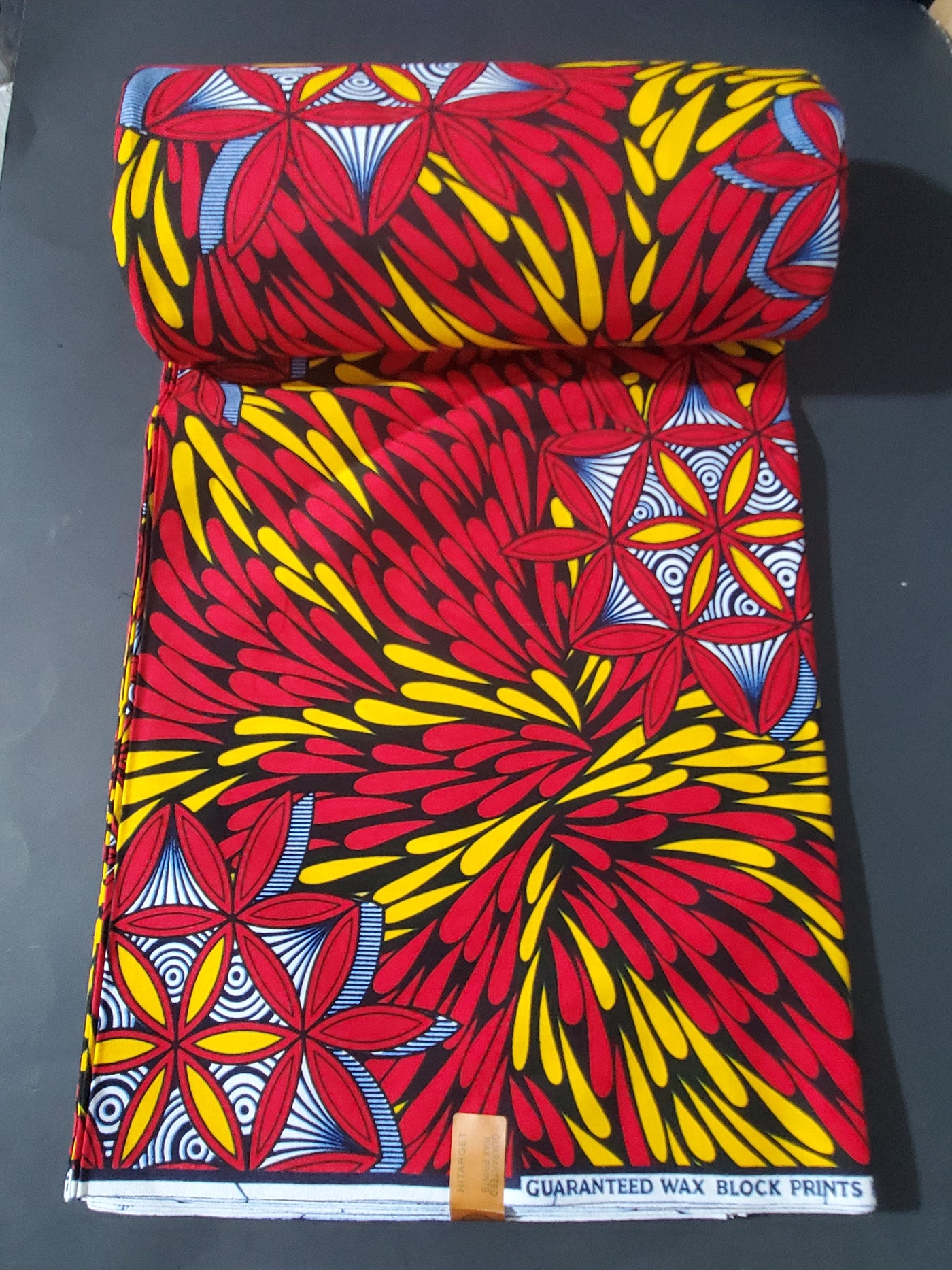 Red and Yellow Multicolor African Ankara Fabric