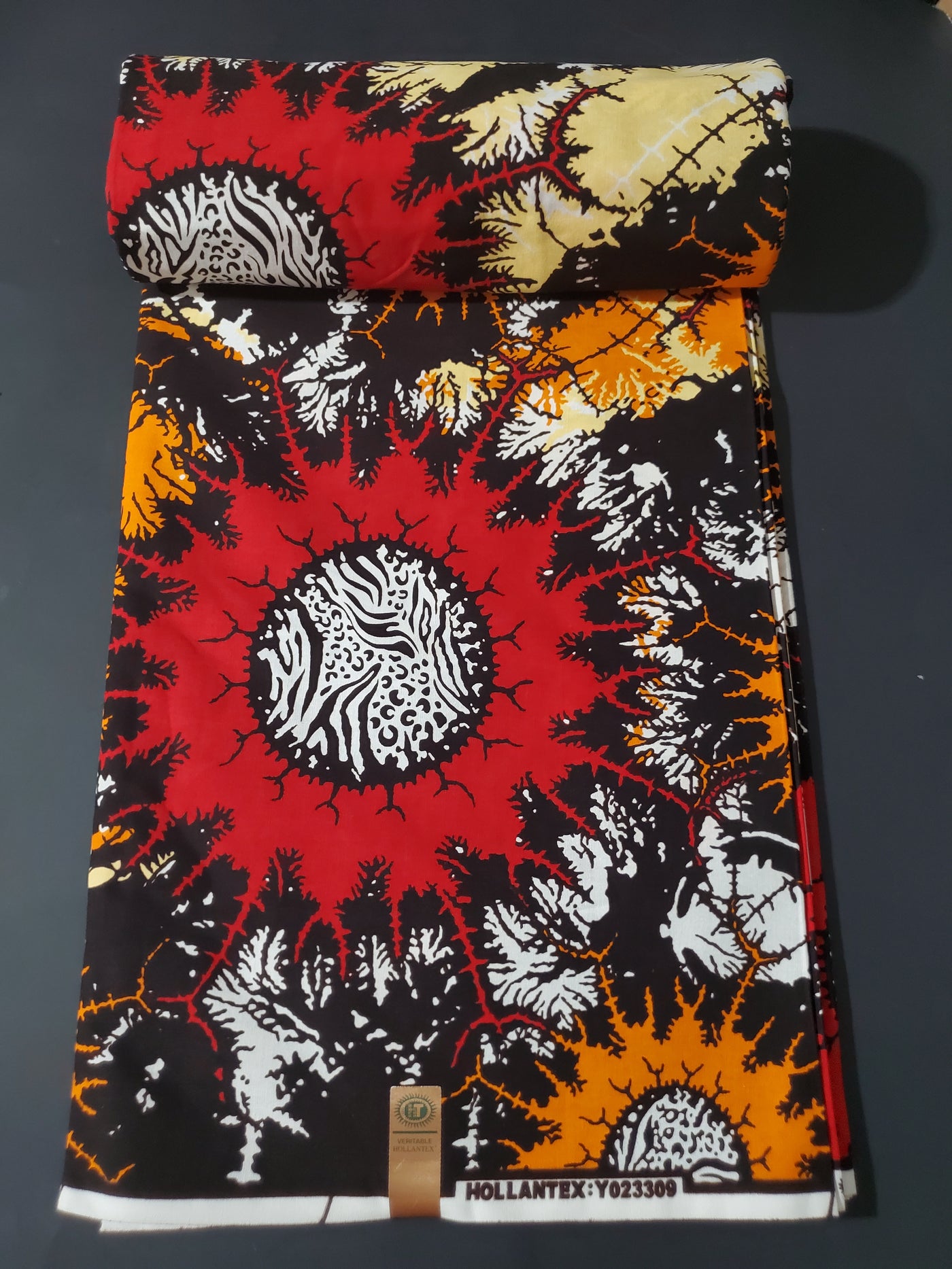 Brown, Red and Orange Multicolor African Ankara Print Fabric
