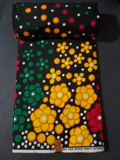 Black, Green, Yellow and Red African Ankara Fabric
