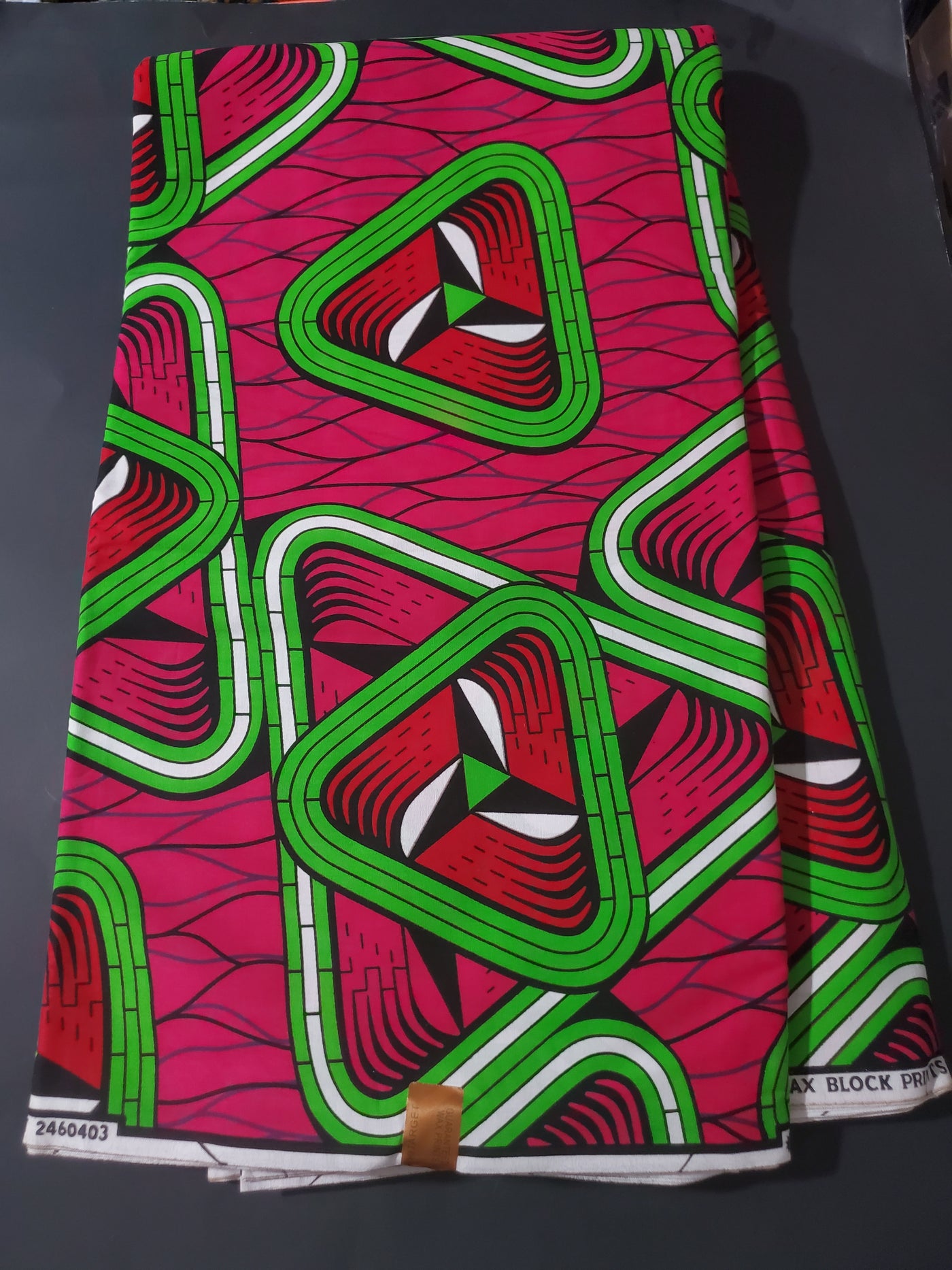 Pink Black and Green African Ankara Fabric