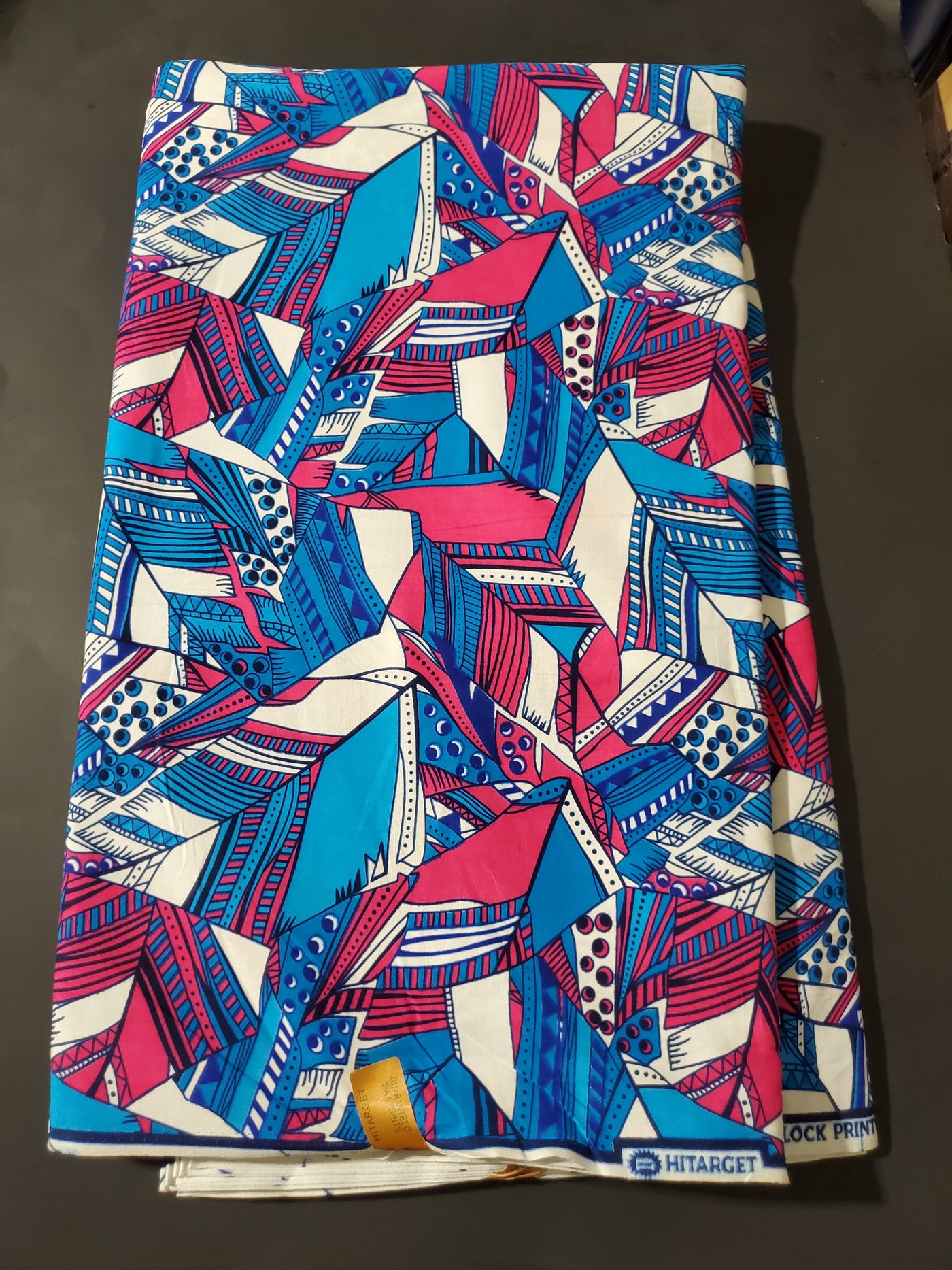 Blue, Pink and White Multicolor African Ankara Fabric