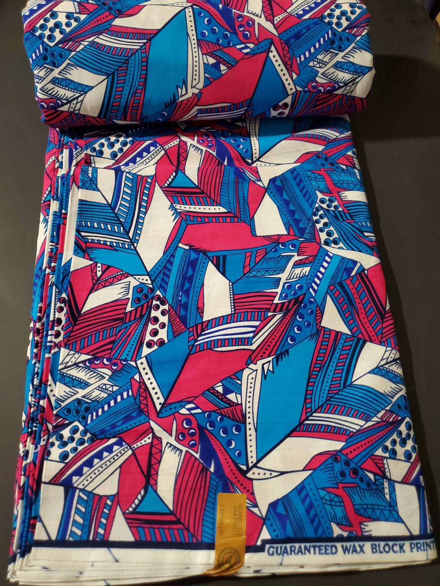 Blue, Pink and White Multicolor African Ankara Fabric