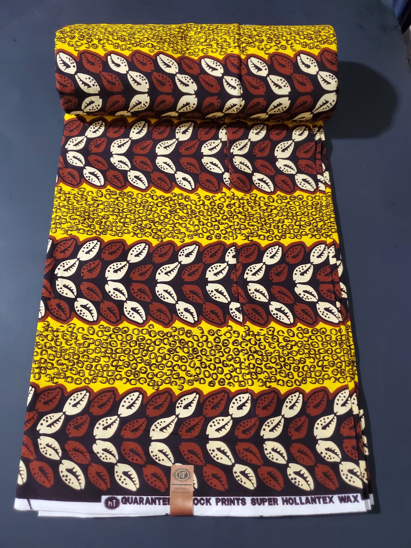 Brown, Yellow and Cream Multicolor African Ankara Print Fabric