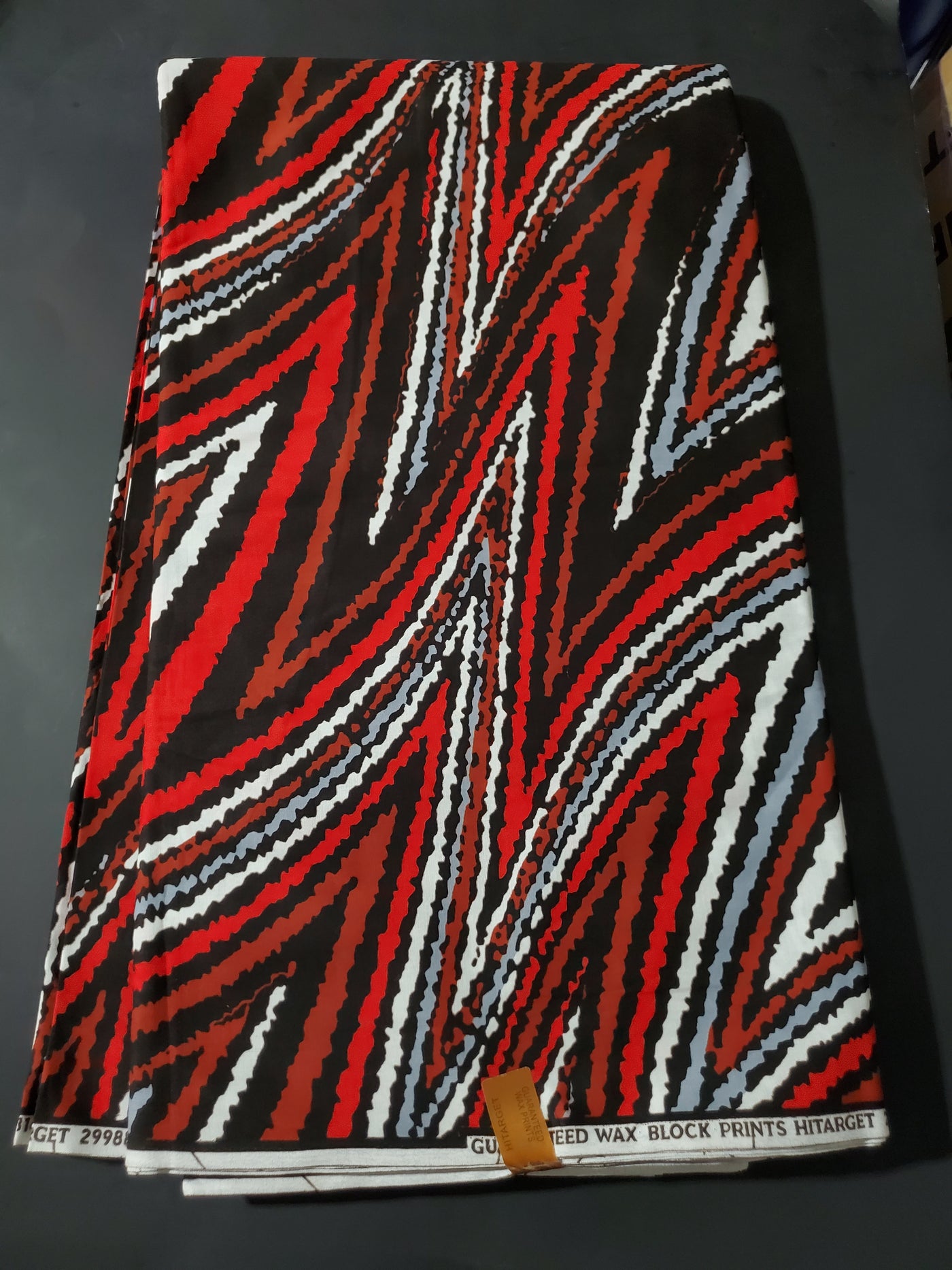 Black, Red and Gray Multicolor African Ankara Print Fabric
