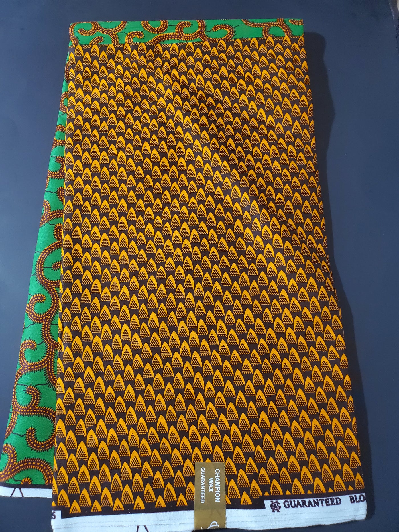 Green and Yellow Multicolor African Ankara Print Fabric
