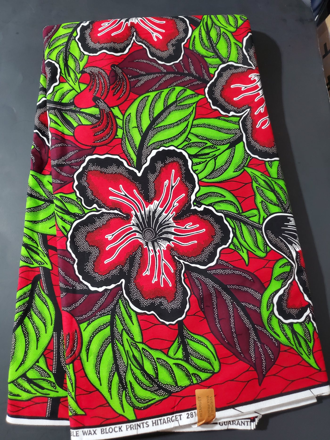 Green and Red African Ankara Fabric