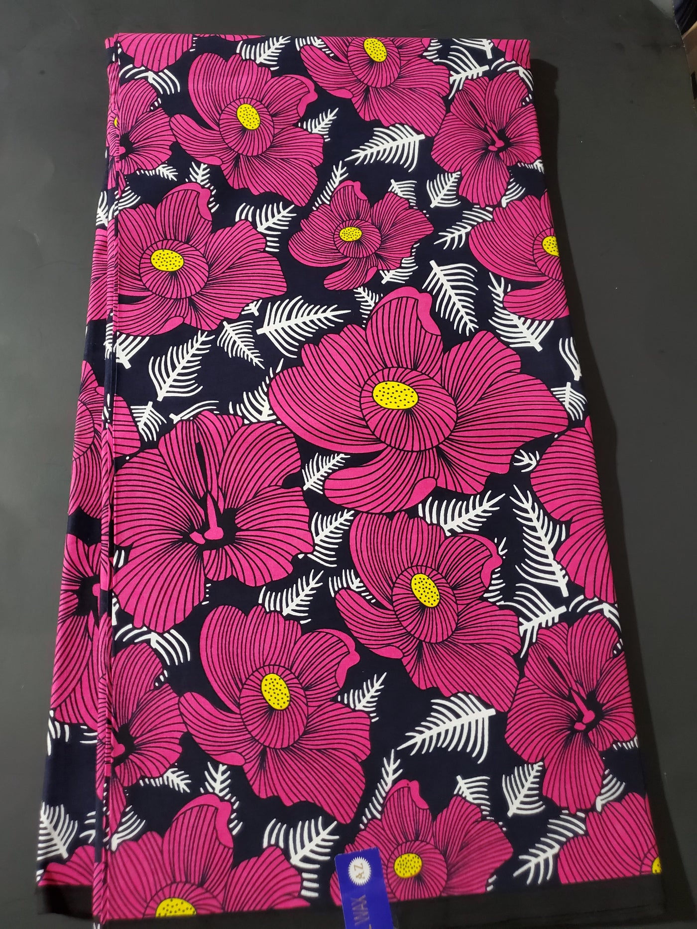 Navy and Pink Multicolor African Ankara Print Fabric