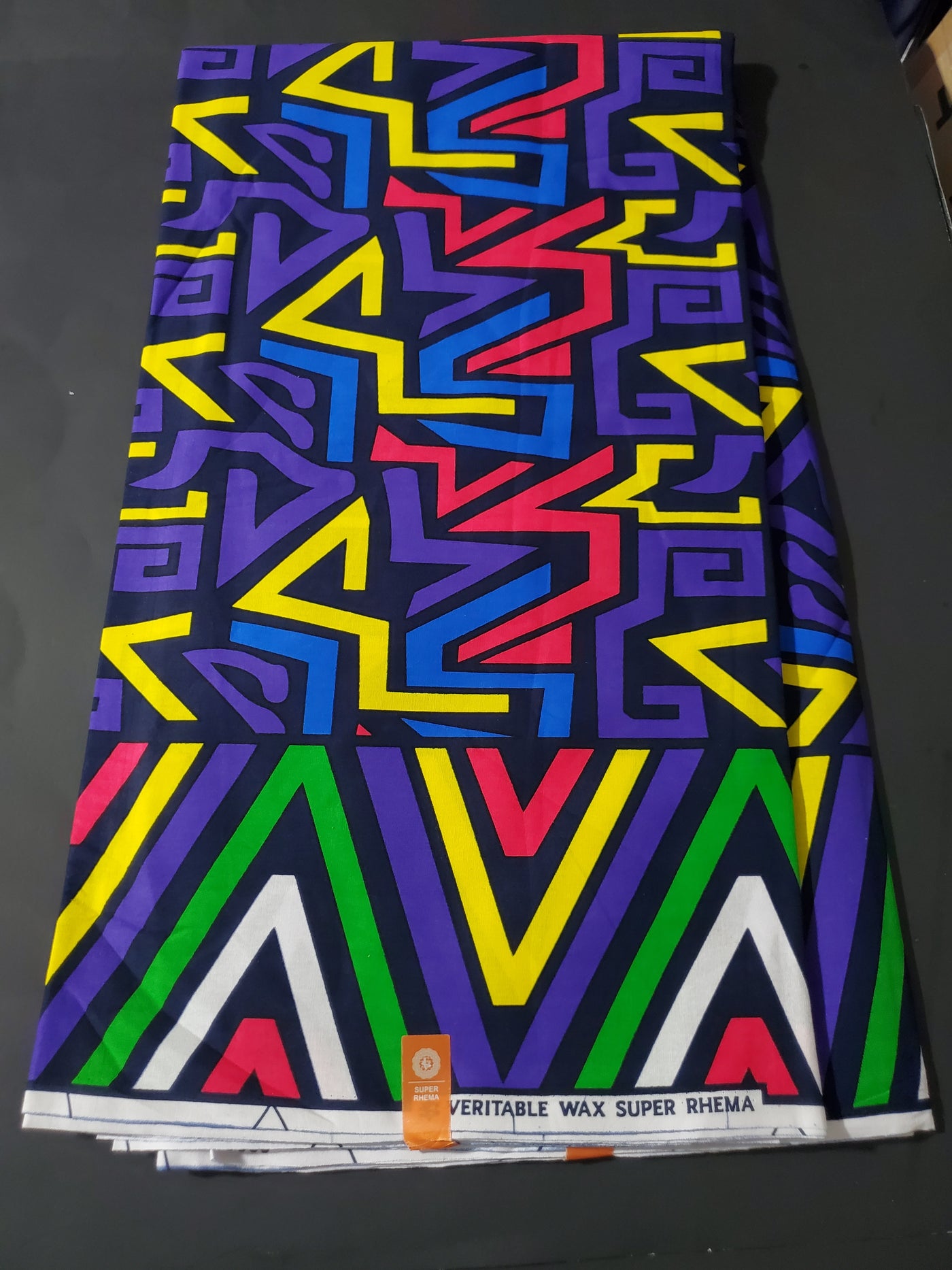 Purple and Yellow Multicolor African Ankara Print Fabric