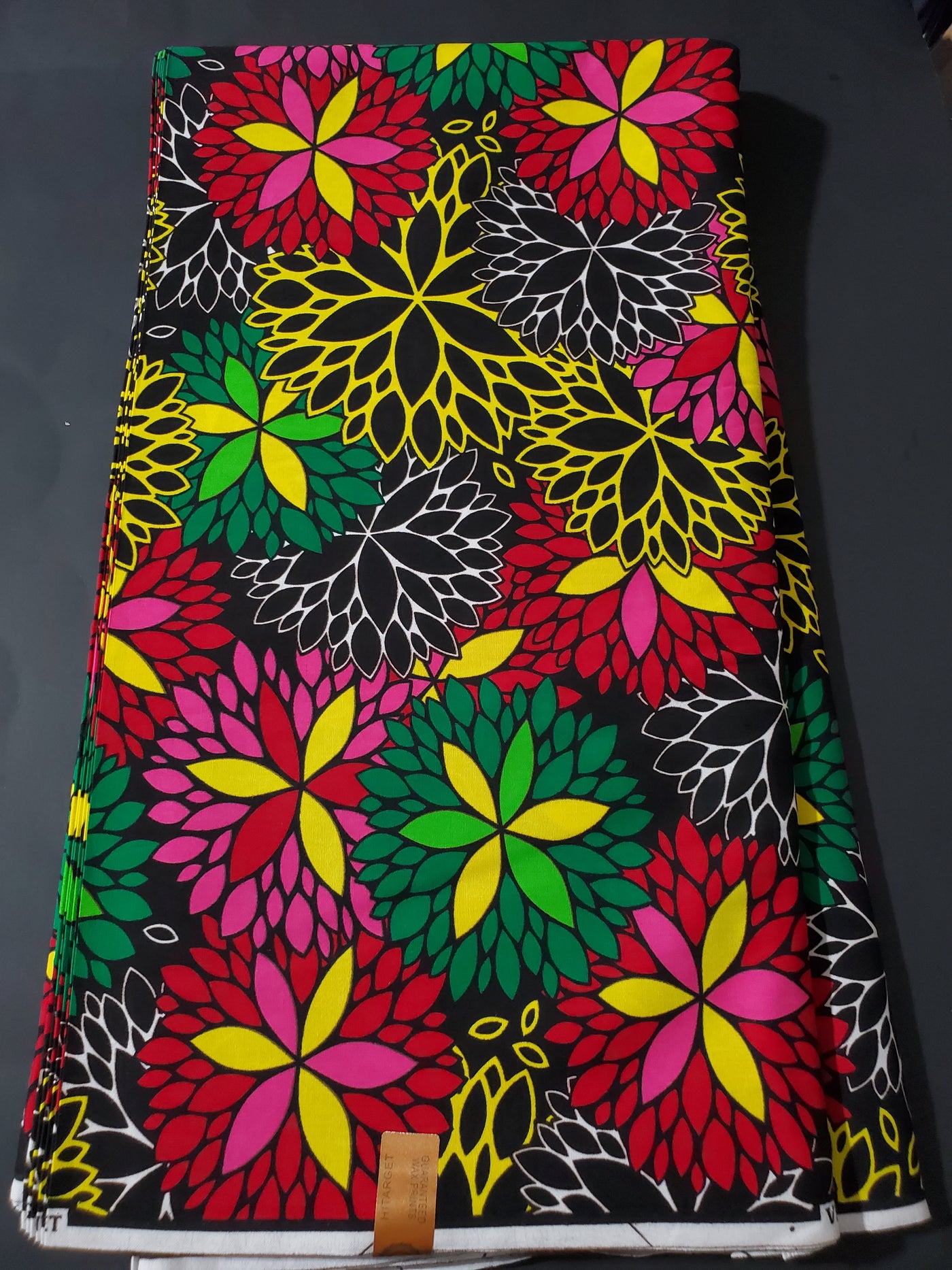 Black Multicolor African Ankara Print Fabric