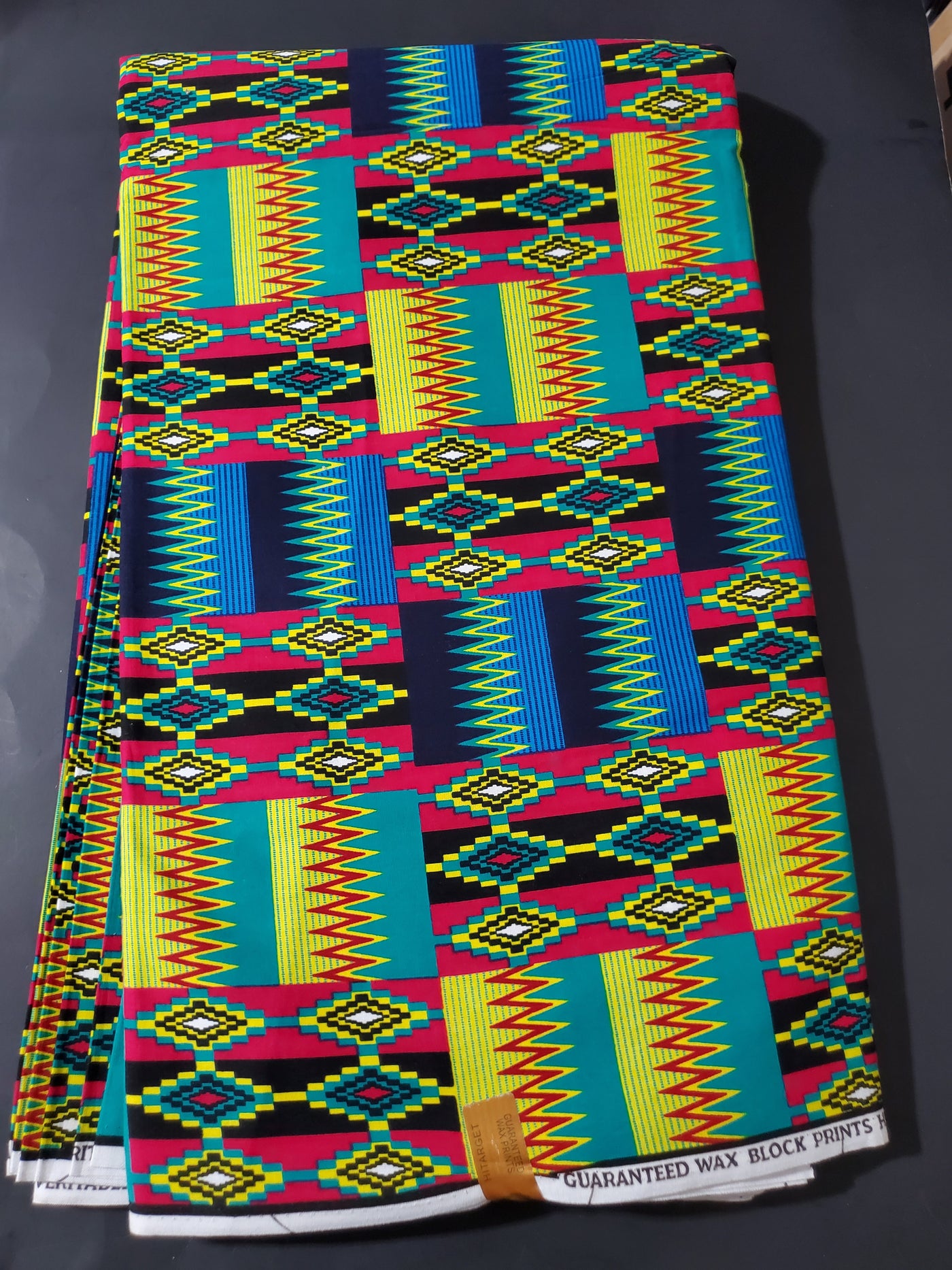 Green, Black, Pink and Blue Multicolor African Ankara Fabric